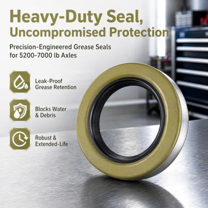 4PCS Trailer Hub Grease Seal Double Lip Wheel Seal 2.250" ID x 3.376" OD, Replaces 01003600 10-36 22333TB, for 5200-7000 lb Trailer Axles