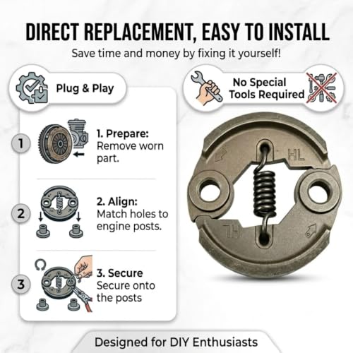 Centrifugal Clutch for 43cc 52cc Earth Auger, Tiller & Predator