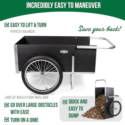 Ultimate Gardener Cart with 7 CF Capacity, Large 20-Inch Flat-Free Wheels for Effortless Maneuverability, and Aluminum Frame that is Strong, Lightweight, and Rustproof