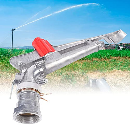 360° Irrigation Spray Impact Gun Adjustable Impact Area Water Irrigation Spray Tool Kit for Garden Agricultural, Horticultural, Industrial, Farms, Orchards, (Interface Diameter: 1.5inch) - color: Interface Diameter: 1.5inch/ Silver Red