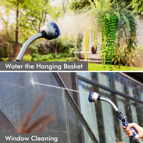 RESTMO Watering Wand Heavy Duty, 15-Inch Long Hose Nozzle Sprayer - color: Blue