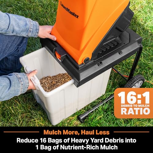LawnMaster Electric Wood Chipper 1.8'' Cutting Diameter with Bin, FD1504 - style: Collection Bin