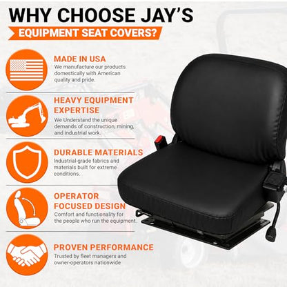 Jay's Equipment Seat Covers, Mini Back Tractor, Heavy-Duty Vinyl, 16X16