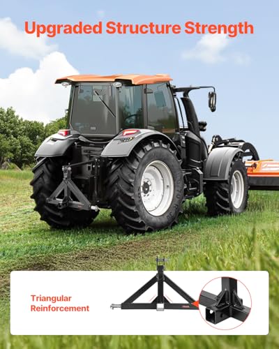 VEVOR 3 Point Hitch Receiver with 2 in Receiver, 3pt Quick Hitch Attachment, 3,000 lbs Capacity, Heavy Duty Tractor Tow Drawbar Adapter, Compatible with Kubota, Mahindra, John Deere, Massey Ferguson - size: ‎25.98 "Lx 17.52 "H, style: No Towing Ball