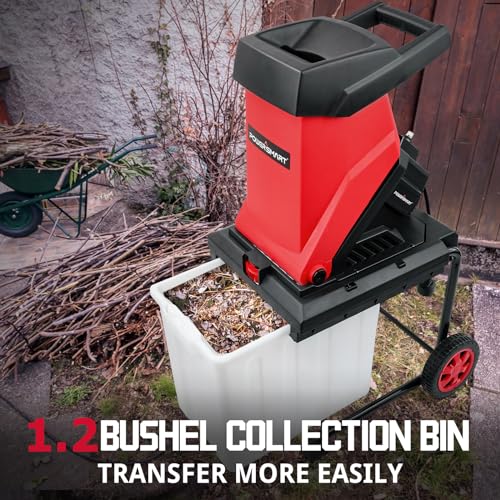PowerSmart Electric Wood Chipper 15-Amp with Collecting Bin for Garden, Yard (PS12A)