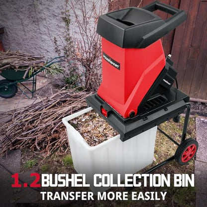 PowerSmart Electric Wood Chipper 15-Amp with Collecting Bin for Garden, Yard (PS12A)