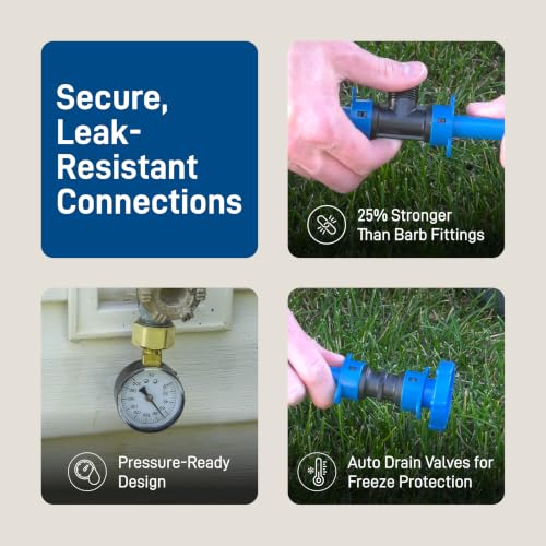 Orbit 2-Zone All-in-One Automatic Watering System - Automatic Sprinkler System for Yard Irrigation Setup - DIY Lawn Kit - Double Outlet Hose Timer - Easy Push-Fit Technology - Large Coverage - 50021 - style: Large Area