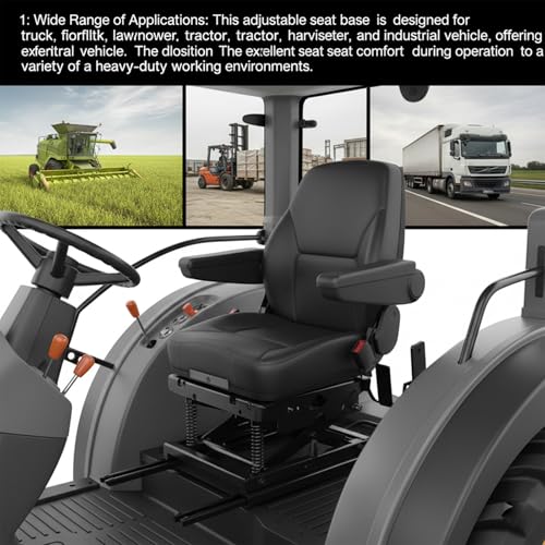 Adjustable seat mechanical shock-absorbing base Heavy Duty Shock Absorber Mount for RV, Tractor, Loader, Forklift Excavator Seat