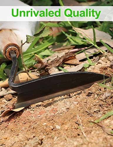 TOYPOPOR Japanese Weeding Sickle Hoe, Gardening Tools, Weed Remover, Hand Weed Cutter, Kama Twisted Scythe with High Carbon Steel Blade for Cutting Grass, Soil loosening, harvesting, Digging - color: 14 inch Hand Hoe Sickle