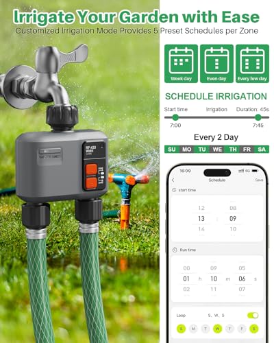 WiFi Sprinkler Timer 3 Zone, 2 Pack Smart Water Timer for Garden Hose - style: 2 Zone-2pcs