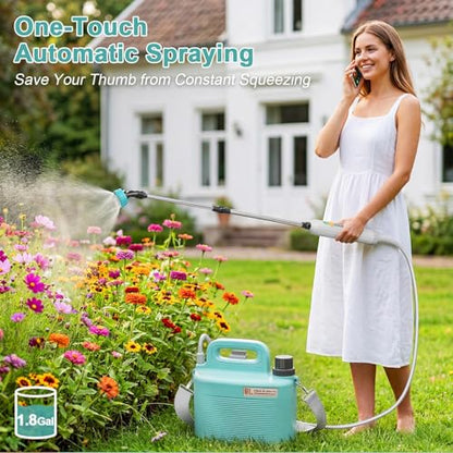 Battery Powered Garden Sprayer 1.5 Gallon, Lightweight Electric Weed Sprayer with Telescopic Wand & Adjustable Nozzles, Portable Yard Sprayer for Plant Watering, Lawn Care, Fertilizing,Gardening - size: 1.5 Gallon