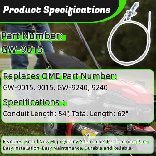 GW-9015 Throttle Choke Cable Fits for Troy-Bilt Horse Tiller Replacement - size: GW-9015