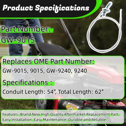 GW-9015 Throttle Choke Cable Fits for Troy-Bilt Horse Tiller Replacement - size: GW-9015