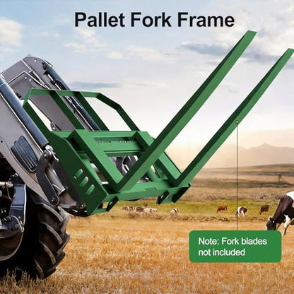 Pallet Forks Quick Attach Pallet Forks 4409 lbs Universal Skid Steer Pallet Fork Attachmen 45“ Pallet Fork Frame for Tractors and Loaders (Green)