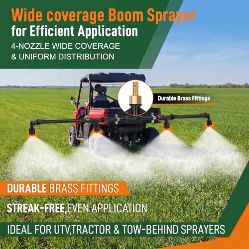 Boom Sprayer Wand ATV Sprayers Boom Kit with 3/8 Inch Brass Barb Fittings