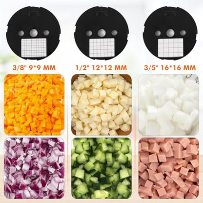 Anatole Electric Vegetable Dicer Chopper Commercial Food Processor 3 Blades