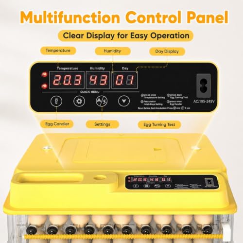 New 216 Egg incubators for Hatching Eggs with Automatic Turning - color: 216 Egg Yellow