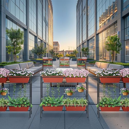 CADUKE Raised Garden Bed, Garden Raised Planter Box with Legs, 32" Elevated Vegetable Garden Beds with Drainage Holes & Trellis, Herb Garden Planter Outdoor for Vegetables, Balcony, Red - color: Red