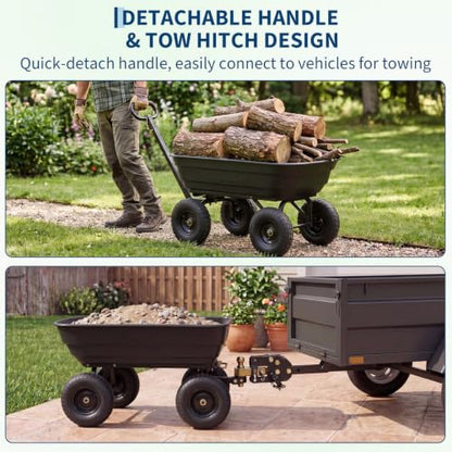 Garden Dump Cart 1200LB Heavy Duty - size: 1200LBS