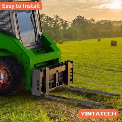 YINTATECH 4000 lbs Skid Steer Pallet Fork Frame Quick Tach Loader Mount - size: 4000LBS