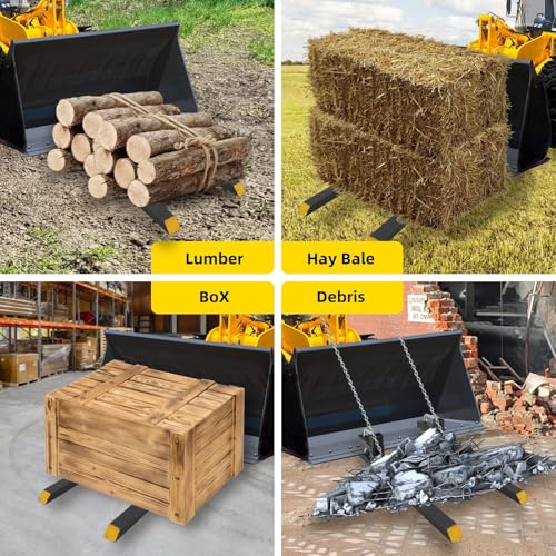 Takywep 60" Clamp On Pallet Forks 4000LB Quick Attach Tractor Forks