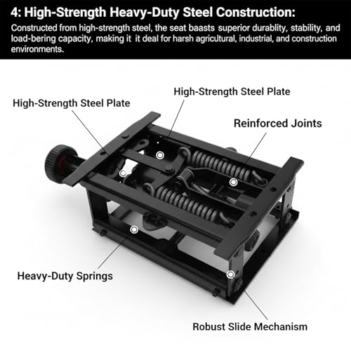 Adjustable seat mechanical shock-absorbing base Heavy Duty Shock Absorber Mount for RV, Tractor, Loader, Forklift Excavator Seat