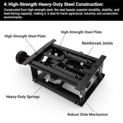 Adjustable seat mechanical shock-absorbing base Heavy Duty Shock Absorber Mount for RV, Tractor, Loader, Forklift Excavator Seat