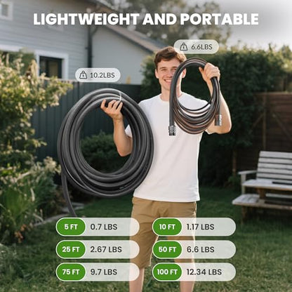 Giraffe Tools 100FT Garden Hose Lay Flat Lightweight Flexible Water Hose - size: 100FT