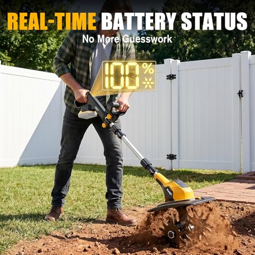 Cordless Tiller Cultivator Compatible with DEWALT 20V Battery (Tool Only)