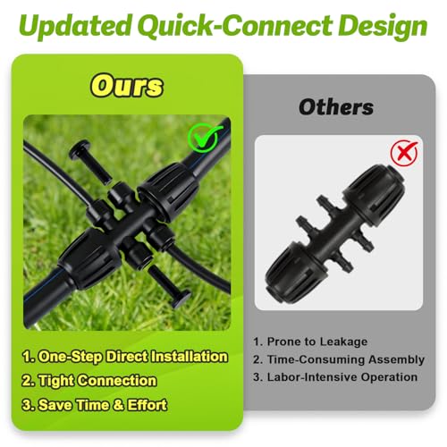 6 Pcs Barbed Tee 1/2 Inch To 1/4 Inch Irrigation Tubing Fittings, 1/2 Inch(1/2" ID x 0.65" OD) To 1/4 Inch Quick Connect Irrigation Adapter 16mm Hose Locked T Reducer To 1/4" Water Line - size: 1/2" to 1/4" Reducer-6 Way