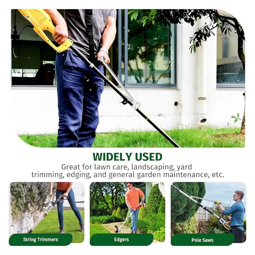 Upgraded Ergonomic Weed Eater Handle, String Trimmer Grip with Adjustable Shoulder Harness & Bracket Clamp, Universal Back Saver Handle Extension Trimmer Handle for Lawn Care, Yard Trimming