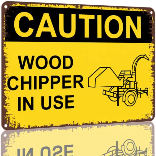 Caution Wood Chipper In Use Vintage Metal Sign 8x12 Inch