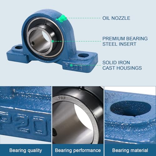 4 Pack UCP209-28 Pillow Block Bearing - Pack of 4 Mounted Pillow Block Bearings - 1 3/4" Mounted Pillow Block Chrome Steel Bearings Solid Cast Iron Base - Self Alignment - style: UCP209-28