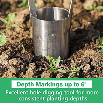 Garden Bulb Planter with 6 inches Depth Mark, Bulb Transplanter - size: 14.3in Bulb Planter