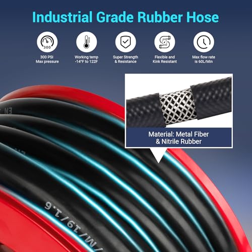 Fuel Diesel Hose Reel Retractable 3/4 inch x 50ft,Spring Driven Automatic Rewind,300 PSI Industrial Heavy Duty Steel Construction Auto Swivel Reels for Truck Farm Aircraft Ship Vehicle Tank Trailer - size: 3/4 inch x 50FT without Fuel Nozzle