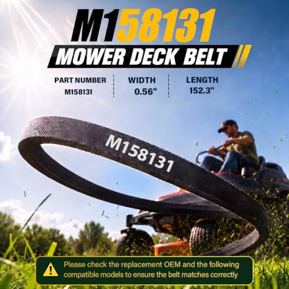 M158131 Deck Belt 0.56" x 152.3" Replacement for John Deere - size: M158131