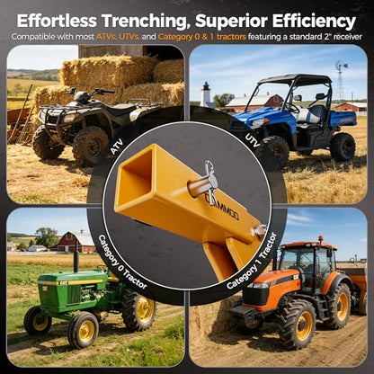 CAMMOO Hitch Mounted Trencher Ripper, Yellow - color: Yellow
