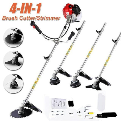 4-in-1 Weed Wacker 58cc Gas String Trimmer,Brush Cutter Straight Shaft Red