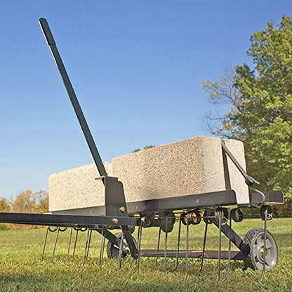 Brinly DT-402BH-A Tow Behind Dethatcher with Transport Mode, 40", Matte Black - color: Matte Black