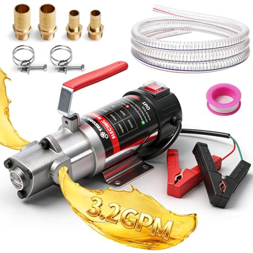 3.2GPM Oil Extractor Pump, DC 24V 100W Portable Electric Gear Oil Pump