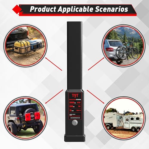 TYT 12-Inch Hitch Extender for 2" Receiver, Trailer Hitch Extension - size: 12'' Extender with 2 pin