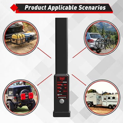 TYT 12-Inch Hitch Extender for 2" Receiver, Trailer Hitch Extension - size: 12'' Extender with 2 pin