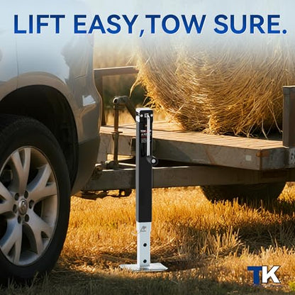 8000LBS Square Trailer Jack, 15" Lift, Heavy Duty Weld On Jack