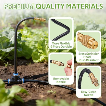 HIRALIY 33FT Garden Watering Kit for Small Gardens - size: 33FT