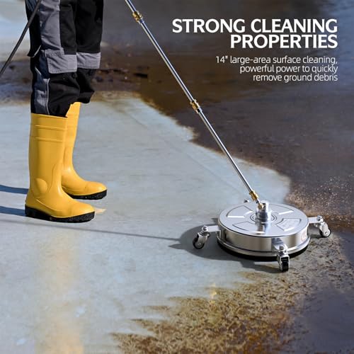 14" Pressure Washer Surface Cleaner 4500 PSI with 304 Stainless Steel