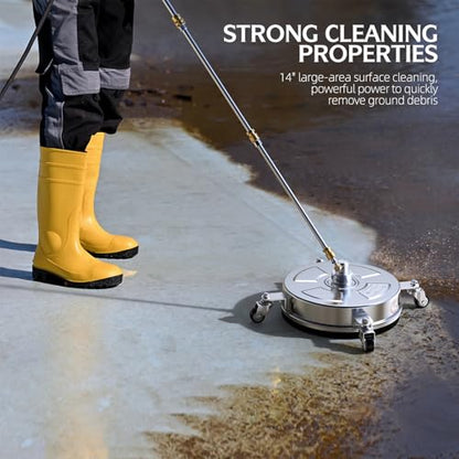 14" Pressure Washer Surface Cleaner 4500 PSI with 304 Stainless Steel