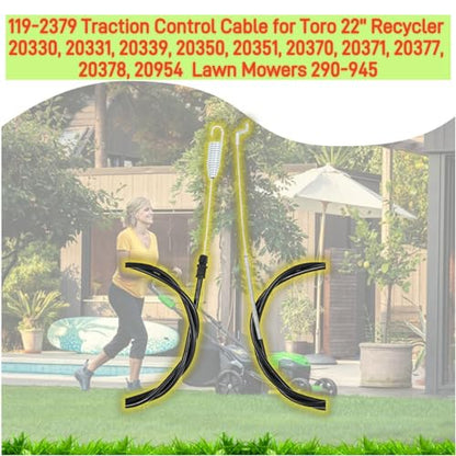 119-2379 Traction Control Cable for Toro 22'' Recycler Lawn Mowers - size: 119-2379