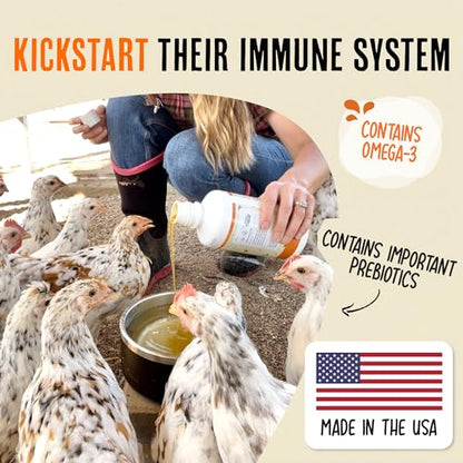 Roosty's Chicken Immunity & Digestion Booster, Omega-3 Vitamins, 16oz