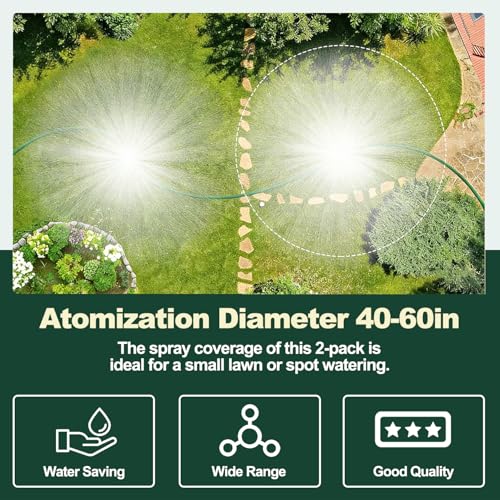 2 Pack Sprinklers for Yard Small Area,Metal Flower Bed Sprinkler
