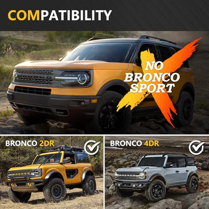 YZONA Tow Hitch 2 Inch, for Ford Bronco Tow Hitch Trailer Kit Compatible for 2021-2026 Ford Bronco 2 Door & 4 Door Hitch Receiver with Cover, Rear Bumper Towing Hook Combo (Exclude Bronco Sport) | Rear bumper tow hitch fits 2 and 4 Door models, excludes B